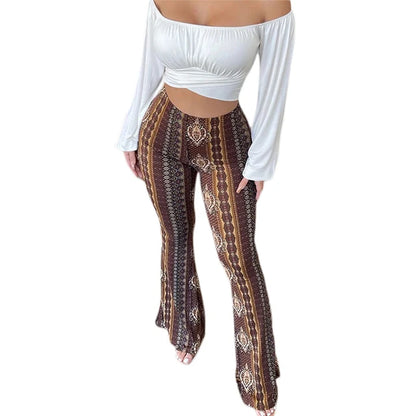 Women's  Flare Ethnic Print Pants